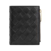 Bi-fold Portemonnee met Rits Bottega Veneta , Black , Dames