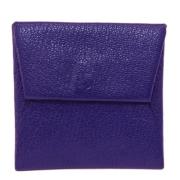 Pre-owned Leather wallets Hermès Vintage , Purple , Dames