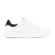 Witte Leren Sneakers Ronde Neus Lanvin , White , Heren