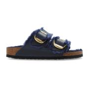 Arizona Big Buckle Slides Birkenstock , Blue , Dames