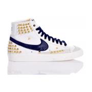 Handgemaakte Wit Blauw Goud Sneakers Nike , Multicolor , Heren