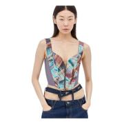 Mesh Panel Corset Top Vivienne Westwood , Multicolor , Dames