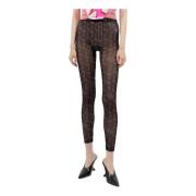 Mesh Weave Safety Pin Leggings Vivienne Westwood , Black , Dames