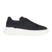 Suède Slip-On Sneakers met Logo Detail Hogan , Blue , Heren