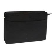 Pre-owned Leather clutches Louis Vuitton Vintage , Black , Dames