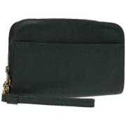 Pre-owned Leather clutches Louis Vuitton Vintage , Black , Dames