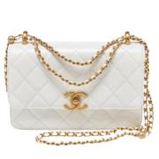 Pre-owned Leather chanel-bags Chanel Vintage , White , Dames