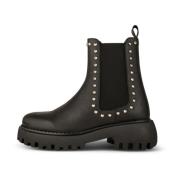 Stud Chelsea Leren Laars Shoe the Bear , Black , Dames