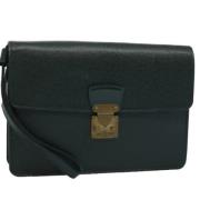 Pre-owned Leather clutches Louis Vuitton Vintage , Black , Dames