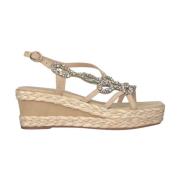 Wig Sandalen met Strass Alma EN Pena , Beige , Dames