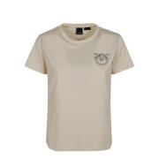 Jersey Logo T-shirt in wit Pinko , White , Dames