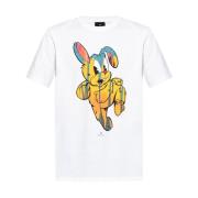 Grafische Print Crew Neck T-shirt PS By Paul Smith , White , Heren