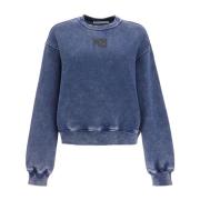 Boxy Crewneck Sweatshirt Alexander Wang , Blue , Dames