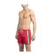 Rode zwemshorts met sportieve elegantie Bikkembergs , Red , Heren