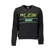 Zwart Katoenen Sweatshirt met Lange Mouwen Plein Sport , Black , Heren