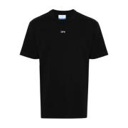 Zwart T-shirt met Logo Print Off White , Black , Heren