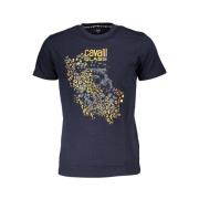 Print Logo Ronde Hals T-Shirt Cavalli Class , Blue , Heren