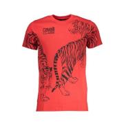 Print Logo Ronde Hals T-Shirt Cavalli Class , Red , Heren