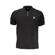 Zwarte Katoenen Poloshirt met Korte Mouwen North Sails , Black , Heren