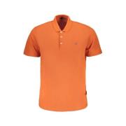 Oranje Katoenen Poloshirt met Logo Napapijri , Orange , Heren