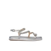 Glinsterende leren sandaal Alma EN Pena , Gray , Dames