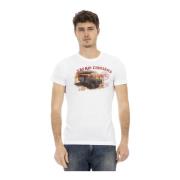 Action T-shirt met Logo Patroon Trussardi , White , Heren