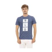 Chique blauw katoenen shirt Baldinini , Blue , Heren