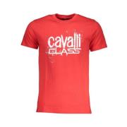 Print Logo Ronde Hals T-Shirt Cavalli Class , Red , Heren