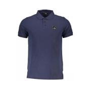 Blauw Katoenen Poloshirt met Applicatie Cavalli Class , Blue , Heren