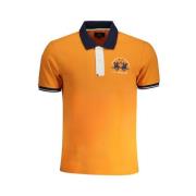 Oranje Katoenen Poloshirt met Korte Mouwen La Martina , Orange , Heren