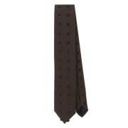 Maxi Dot Stropdas Bruin Blauw Lanvin , Brown , Heren