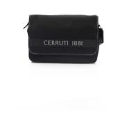 Elegante Zwarte Crossbody Tas Cerruti 1881 , Black , Heren