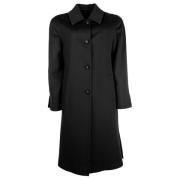 Elegante wollen jas met vier knopen Made in Italia , Black , Dames