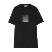 Zwart T-shirt met Logo Print Calvin Klein , Black , Heren