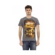 Chique grijs T-shirt met korte mouwen Trussardi , Gray , Heren