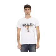 Artistieke Frontprint Wit T-shirt Trussardi , White , Heren