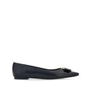 Zwarte Ballerina Flats met Strikdetail Salvatore Ferragamo , Black , D...