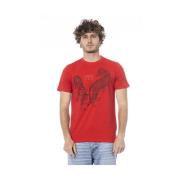 Logo Print Ronde Hals T-Shirt Cavalli Class , Red , Heren