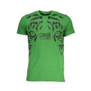 Print Logo Korte Mouw Tee Cavalli Class , Green , Heren