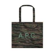 Omkeerbare Winkel Tas Groen Logo Schouder A.p.c. , Multicolor , Dames