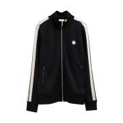 Zwart Polyester Sweatshirt met Zijstrepen Moncler , Black , Heren