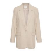 Lavitamw Blazer Jas Havermeel My Essential Wardrobe , Beige , Dames