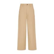 Beige Katoenen Straight Broek Valentino Garavani , Beige , Heren