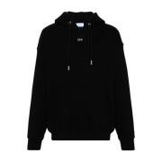 Zwarte Biologisch Katoenen Hoodie Off White , Black , Heren