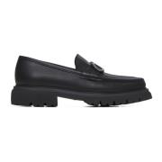 Zwarte Leren Loafers met Gancini Gesp Salvatore Ferragamo , Black , He...