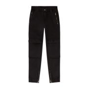 Zwarte Broek Slim Fit Rits Diesel , Black , Heren