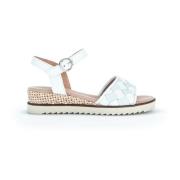 Witte Leren Sandalen Gabor , Multicolor , Dames