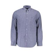 Elegante Paarse Button-Down Overhemd Gant , Blue , Heren