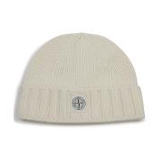 Kompas Wol Baret Witte Hoed Stone Island , White , Heren