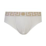 Wit ondergoedset met gouden logo Versace , White , Heren